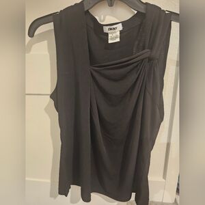 DKNY Black Draped Sleeveless Camisole
